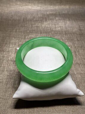 Natural Grade A Jadeite Jade Green Bangle 57mm 57.5g Certified NTJC